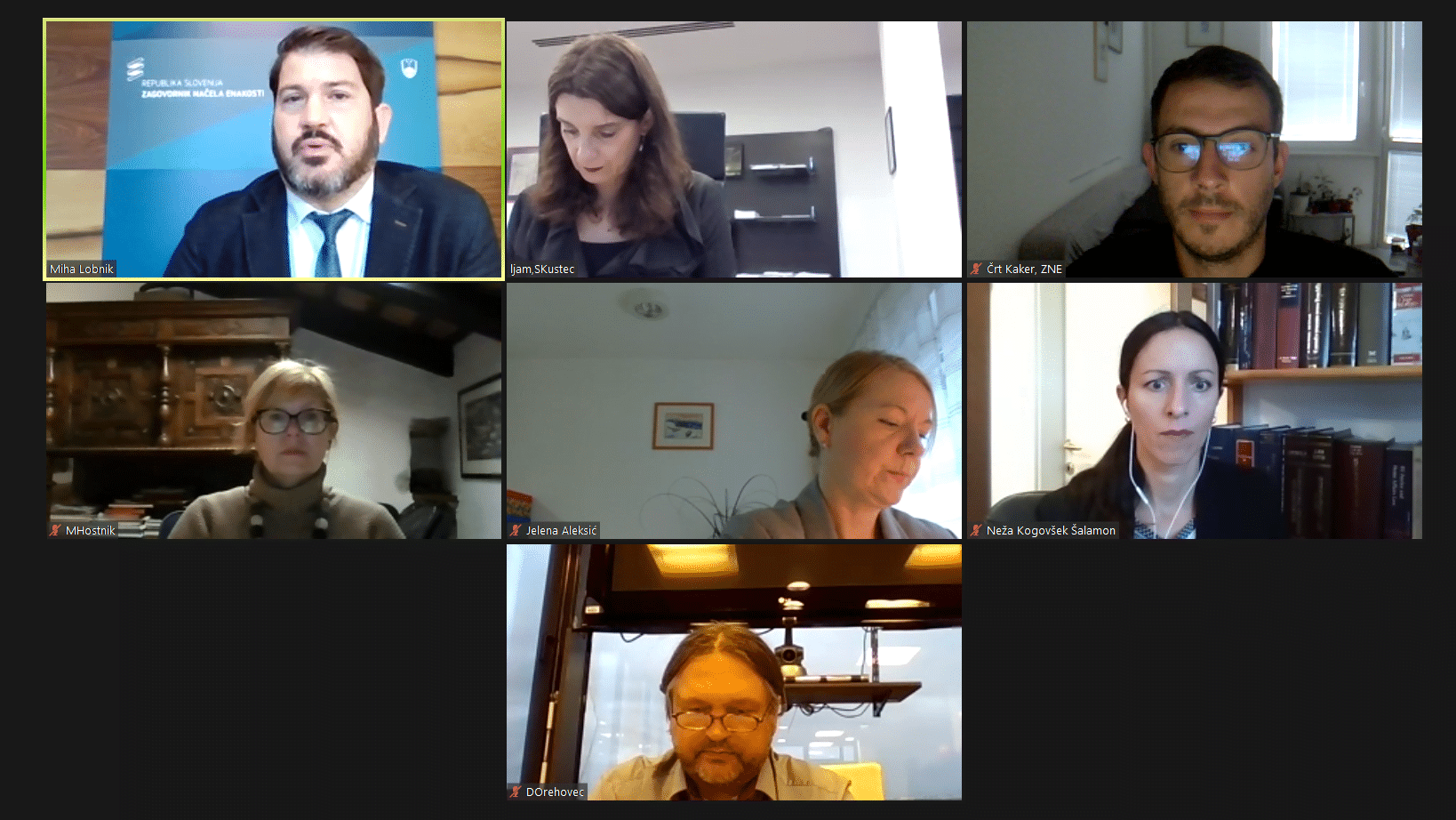 Virtualno srečanje Zagovornika načela enakosti Mihe Lobnika z ministrico za izobraževanje znanosti in šport dr. Simono Kustec